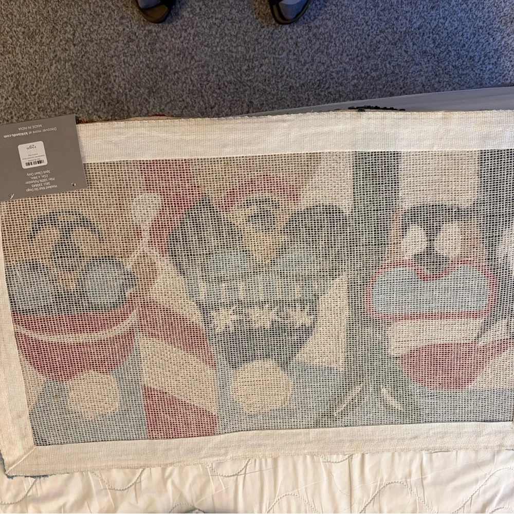 Kirklands Winter Dogs Door Mat - Red, Blue, Green